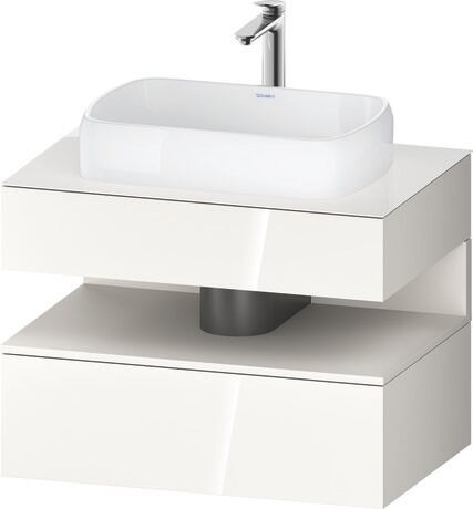 Console vanity unit wall-mounted, QA4730084226010 Front: White High Gloss, Decor, Corpus: White High Gloss, Decor, Console: White High Gloss, Lacquer, Niche lighting Integrated