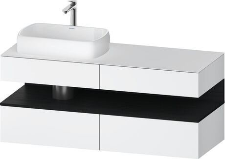 Console vanity unit wall-mounted, QA4765016186010 Front: White Matt, Decor, Corpus: White Matt, Decor, Console: White Matt, Lacquer, Niche lighting Integrated