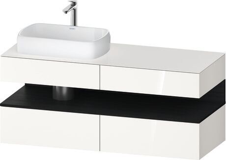 Console vanity unit wall-mounted, QA4765016226010 Front: White High Gloss, Decor, Corpus: White High Gloss, Decor, Console: White High Gloss, Lacquer, Niche lighting Integrated