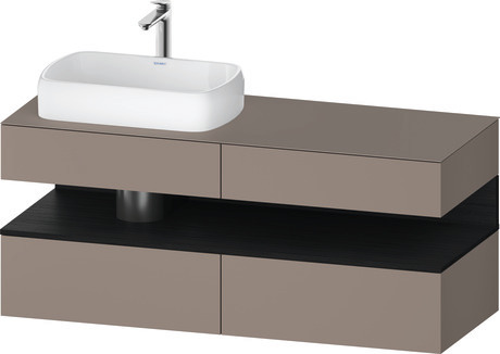 Console vanity unit wall-mounted, QA4765016436010 Front: Basalte Matt, Decor, Corpus: Basalte Matt, Decor, Console: Basalte Matt, Lacquer, Niche lighting Integrated
