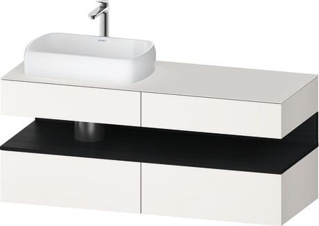 Console vanity unit wall-mounted, QA4765016846010 Front: White Super Matt, Decor, Corpus: White Super Matt, Decor, Console: White Super Matt, Lacquer, Niche lighting Integrated