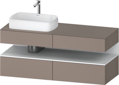 Console vanity unit wall-mounted, QA4765018436010 Front: Basalte Matt, Decor, Corpus: Basalte Matt, Decor, Console: Basalte Matt, Lacquer, Niche lighting Integrated