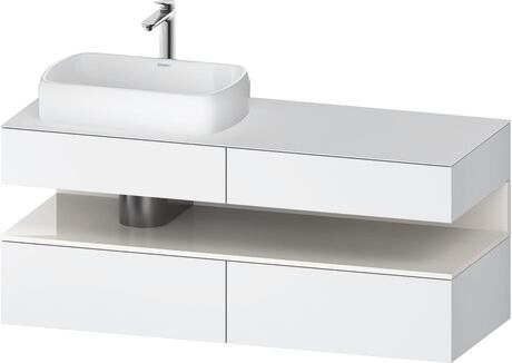 Console vanity unit wall-mounted, QA4765022186010 Front: White Matt, Decor, Corpus: White Matt, Decor, Console: White Matt, Lacquer, Niche lighting Integrated