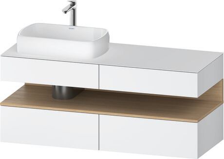 Console vanity unit wall-mounted, QA4765030186010 Front: White Matt, Decor, Corpus: White Matt, Decor, Console: White Matt, Lacquer, Niche lighting Integrated