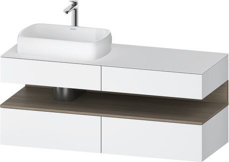 Console vanity unit wall-mounted, QA4765035186010 Front: White Matt, Decor, Corpus: White Matt, Decor, Console: White Matt, Lacquer, Niche lighting Integrated