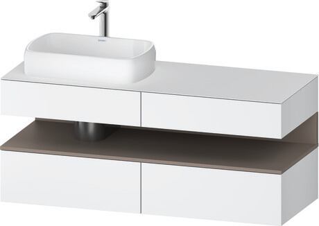 Console vanity unit wall-mounted, QA4765043186010 Front: White Matt, Decor, Corpus: White Matt, Decor, Console: White Matt, Lacquer, Niche lighting Integrated