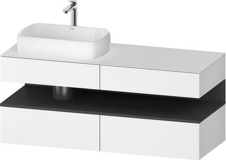 Console vanity unit wall-mounted, QA4765049186010 Front: White Matt, Decor, Corpus: White Matt, Decor, Console: White Matt, Lacquer, Niche lighting Integrated