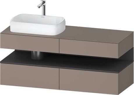 Console vanity unit wall-mounted, QA4765049436010 Front: Basalte Matt, Decor, Corpus: Basalte Matt, Decor, Console: Basalte Matt, Lacquer, Niche lighting Integrated