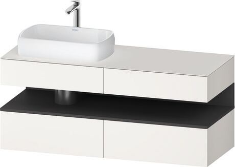 Console vanity unit wall-mounted, QA4765049846010 Front: White Super Matt, Decor, Corpus: White Super Matt, Decor, Console: White Super Matt, Lacquer, Niche lighting Integrated