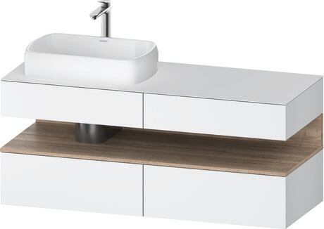 Console vanity unit wall-mounted, QA4765055186010 Front: White Matt, Decor, Corpus: White Matt, Decor, Console: White Matt, Lacquer, Niche lighting Integrated