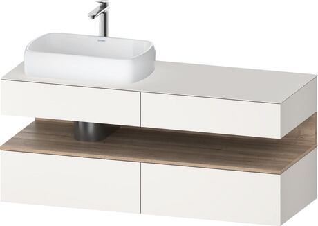 Console vanity unit wall-mounted, QA4765055846010 Front: White Super Matt, Decor, Corpus: White Super Matt, Decor, Console: White Super Matt, Lacquer, Niche lighting Integrated