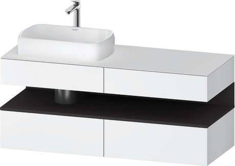 Console vanity unit wall-mounted, QA4765080186010 Front: White Matt, Decor, Corpus: White Matt, Decor, Console: White Matt, Lacquer, Niche lighting Integrated