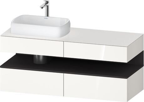 Console vanity unit wall-mounted, QA4765080226010 Front: White High Gloss, Decor, Corpus: White High Gloss, Decor, Console: White High Gloss, Lacquer, Niche lighting Integrated