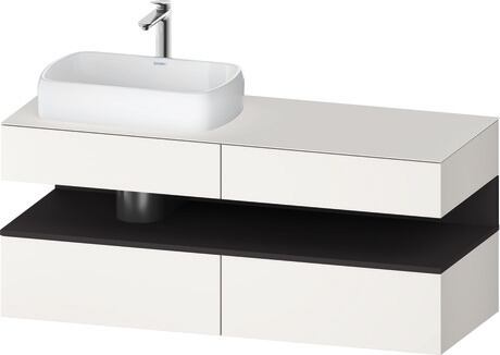 Console vanity unit wall-mounted, QA4765080846010 Front: White Super Matt, Decor, Corpus: White Super Matt, Decor, Console: White Super Matt, Lacquer, Niche lighting Integrated