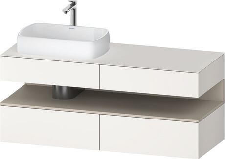 Console vanity unit wall-mounted, QA4765083846010 Front: White Super Matt, Decor, Corpus: White Super Matt, Decor, Console: White Super Matt, Lacquer, Niche lighting Integrated