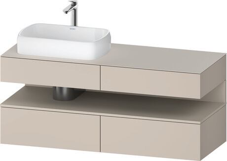 Console vanity unit wall-mounted, QA4765083916010 Front: taupe Matt, Decor, Corpus: taupe Matt, Decor, Console: taupe Matt, Lacquer, Niche lighting Integrated