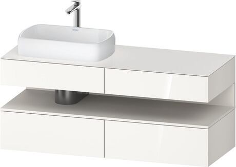 Console vanity unit wall-mounted, QA4765084226010 Front: White High Gloss, Decor, Corpus: White High Gloss, Decor, Console: White High Gloss, Lacquer, Niche lighting Integrated