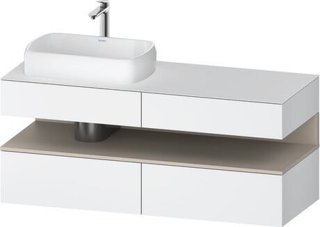 Console vanity unit wall-mounted, QA4765091186010 Front: White Matt, Decor, Corpus: White Matt, Decor, Console: White Matt, Lacquer, Niche lighting Integrated