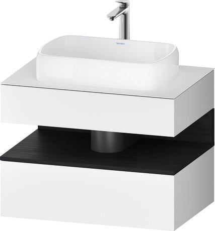 Console vanity unit wall-mounted, QA4730016186010 Front: White Matt, Decor, Corpus: White Matt, Decor, Console: White Matt, Lacquer, Niche lighting Integrated