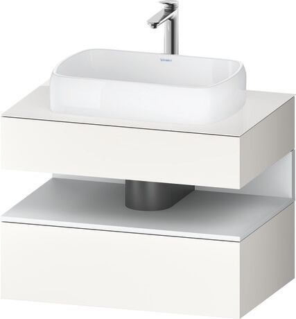 Console vanity unit wall-mounted, QA4730018226010 Front: White High Gloss, Decor, Corpus: White High Gloss, Decor, Console: White High Gloss, Lacquer, Niche lighting Integrated