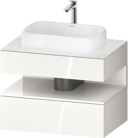 Console vanity unit wall-mounted, QA4730022226010 Front: White High Gloss, Decor, Corpus: White High Gloss, Decor, Console: White High Gloss, Lacquer, Niche lighting Integrated