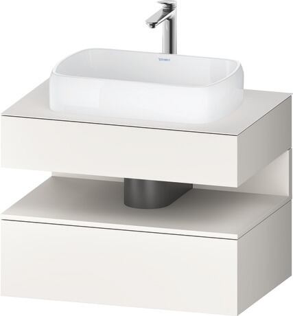 Console vanity unit wall-mounted, QA4730084847010 Front: White Super Matt, Decor, Corpus: White Super Matt, Decor, Console: White Super Matt, Lacquer, Niche lighting Integrated