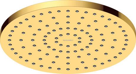 Showerhead 1jet 250 MinusFlow, UV0662018034 Round, Diameter of showerhead: 250 mm, Flow rate (3 bar): 9 l/min, Gold Polished