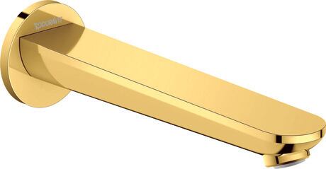 Bath spout, WA5240010034 Gold Polished, Spout reach: 202 mm, Flow rate (3 bar): 25 l/min