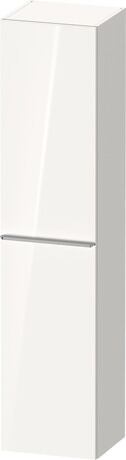 Tall cabinet, DE1328L70220000 Hinge position: Left, White High Gloss, Decor, Handle Stainless steel