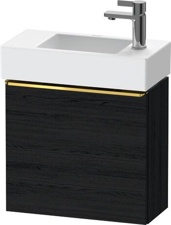 Vanity unit wall-mounted, DE4219L34160000 Black oak Matt, Decor, Handle Gold