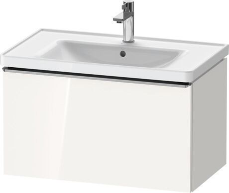 Vanity unit wall-mounted, DE4255070220000 White High Gloss, Decor, Handle Stainless steel
