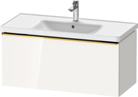 Vanity unit wall-mounted, DE4256034220000 White High Gloss, Decor, Handle Gold