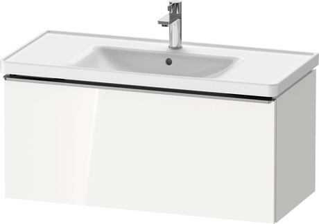 Vanity unit wall-mounted, DE4256070220000 White High Gloss, Decor, Handle Stainless steel