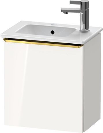 Vanity unit wall-mounted, DE4259L34220000 White High Gloss, Decor, Handle Gold