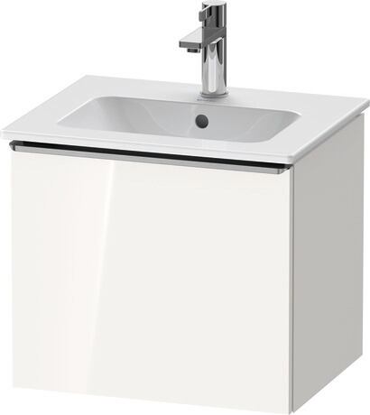 Vanity unit wall-mounted, DE4260070220000 White High Gloss, Decor, Handle Stainless steel