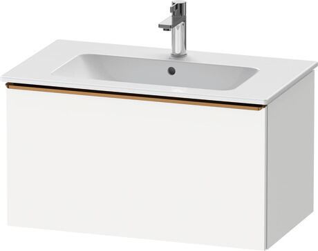 Meuble sous lavabo suspendu, DE4262004180000 Blanc mat, Décor, Poignée Bronze