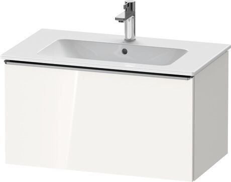 Vanity unit wall-mounted, DE4262070220000 White High Gloss, Decor, Handle Stainless steel