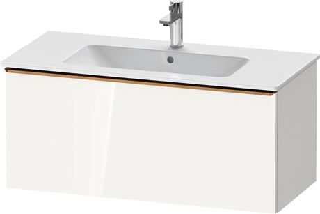 Vanity unit wall-mounted, DE4263004220000 White High Gloss, Decor, Handle bronze