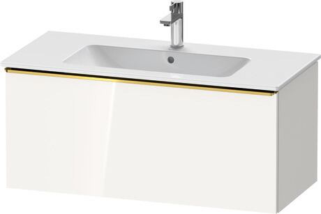Vanity unit wall-mounted, DE4263034220000 White High Gloss, Decor, Handle Gold