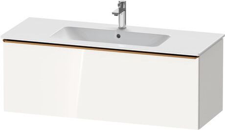 Vanity unit wall-mounted, DE4264004220000 White High Gloss, Decor, Handle bronze