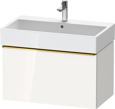 Vanity unit wall-mounted, DE4273034220000 White High Gloss, Decor, Handle Gold