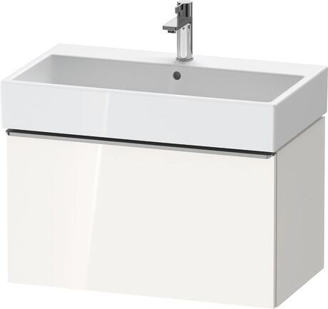 Vanity unit wall-mounted, DE4273070220000 White High Gloss, Decor, Handle Stainless steel