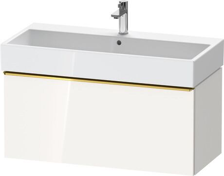 Vanity unit wall-mounted, DE4274034220000 White High Gloss, Decor, Handle Gold