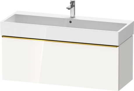 Vanity unit wall-mounted, DE4275034220000 White High Gloss, Decor, Handle Gold