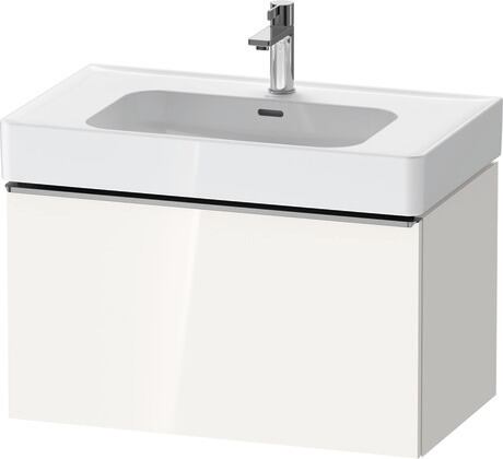 Vanity unit wall-mounted, DE4277070220000 White High Gloss, Decor, Handle Stainless steel