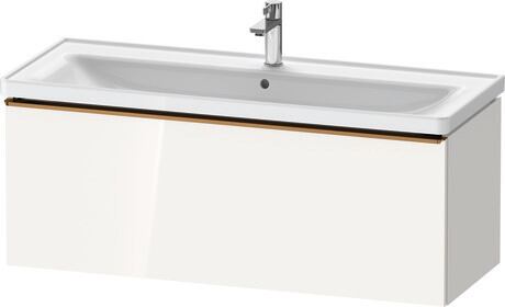 Vanity unit wall-mounted, DE4291004220000 White High Gloss, Decor, Handle bronze