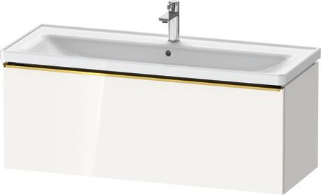 Vanity unit wall-mounted, DE4291034220000 White High Gloss, Decor, Handle Gold