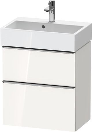 Vanity unit wall-mounted, DE4329070220000 White High Gloss, Decor, Handle Stainless steel