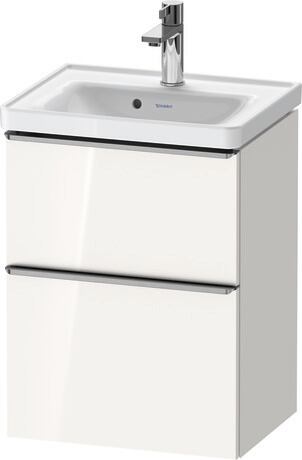 Vanity unit wall-mounted, DE4350070220000 White High Gloss, Decor, Handle Stainless steel