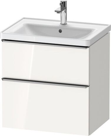 Vanity unit wall-mounted, DE4354070220000 White High Gloss, Decor, Handle Stainless steel